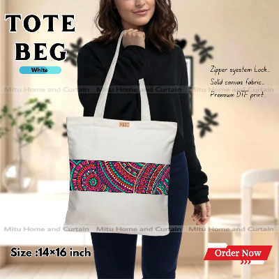 Buy Premium Tote Bag with Zipper Canvas Tote Bag for Women Trendy Shopping Bag / College Bag / University Bag Tote Bag, Canvas Bag with Zipper  at Best Price In Bangladesh