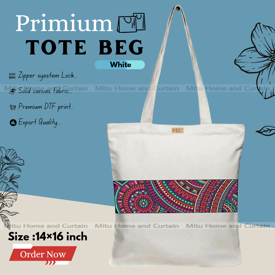 Buy Premium Tote Bag with Zipper Canvas Tote Bag for Women Trendy Shopping Bag / College Bag / University Bag Tote Bag, Canvas Bag with Zipper  at Best Price In Bangladesh