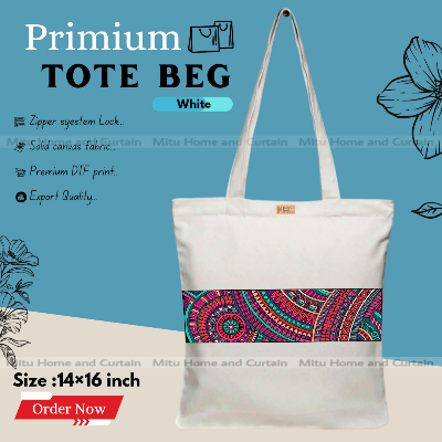 Buy Premium Tote Bag with Zipper Canvas Tote Bag for Women Trendy Shopping Bag / College Bag / University Bag Tote Bag, Canvas Bag with Zipper  at Best Price In Bangladesh
