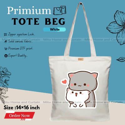 Buy Premium Tote Bag with Zipper Canvas Tote Bag for Women Trendy Shopping Bag / College Bag / University Bag Tote Bag, Canvas Bag with Zipper  at Best Price In Bangladesh