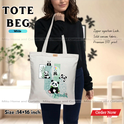 Buy Premium Tote Bag with Zipper Canvas Tote Bag for Women Trendy Shopping Bag / College Bag / University Bag Tote Bag, Canvas Bag with Zipper  at Best Price In Bangladesh