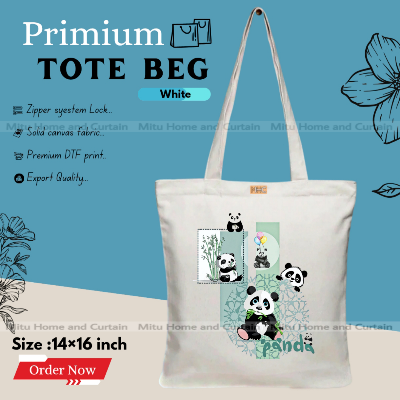 Buy Premium Tote Bag with Zipper Canvas Tote Bag for Women Trendy Shopping Bag / College Bag / University Bag Tote Bag, Canvas Bag with Zipper  at Best Price In Bangladesh
