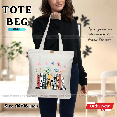 Buy Premium Tote Bag with Zipper Canvas Tote Bag for Women Trendy Shopping Bag / College Bag / University Bag Tote Bag, Canvas Bag with Zipper  at Best Price In Bangladesh