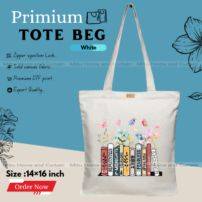 Buy Premium Tote Bag with Zipper Canvas Tote Bag for Women Trendy Shopping Bag / College Bag / University Bag Tote Bag, Canvas Bag with Zipper  at Best Price In Bangladesh