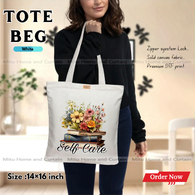 Buy Premium Tote Bag with Zipper Canvas Tote Bag for Women Trendy Shopping Bag / College Bag / University Bag Tote Bag, Canvas Bag with Zipper  at Best Price In Bangladesh