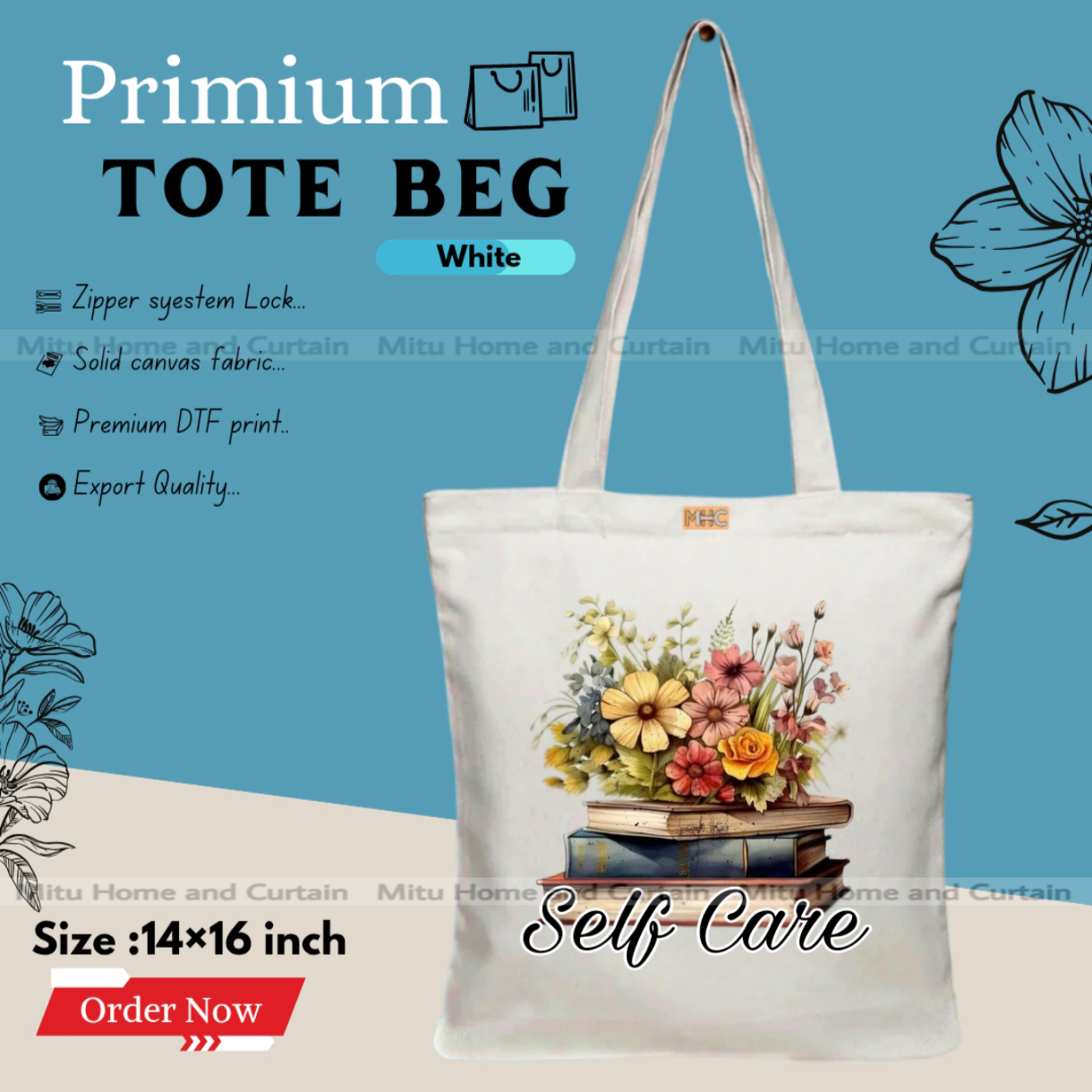 Buy Premium Tote Bag with Zipper Canvas Tote Bag for Women Trendy Shopping Bag / College Bag / University Bag Tote Bag, Canvas Bag with Zipper  at Best Price In Bangladesh
