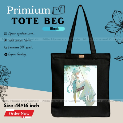 Picture of Premium Tote Bag with Zipper Canvas Tote Bag for Women Trendy Shopping Bag / College Bag / University Bag Tote Bag, Canvas Bag with Zipper