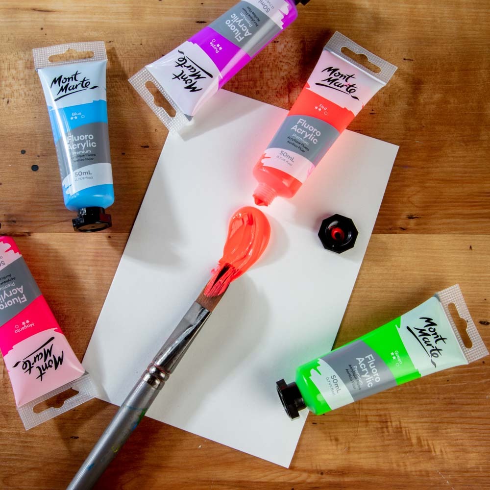 Buy Mont Marte Fluro Acrylic Paint 50ml-Red at Best Prices in Bangladesh