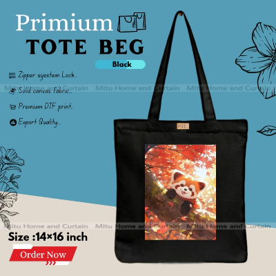 Picture of Premium Tote Bag with Zipper Canvas Tote Bag for Women Trendy Shopping Bag / College Bag / University Bag Tote Bag, Canvas Bag with Zipper 