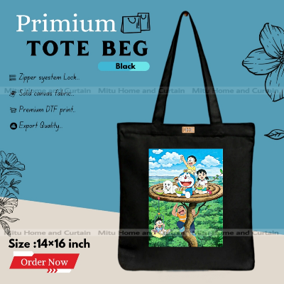 Picture of Premium Tote Bag with Zipper Canvas Tote Bag for Women Trendy Shopping Bag / College Bag / University Bag Tote Bag, Canvas Bag with Zipper 