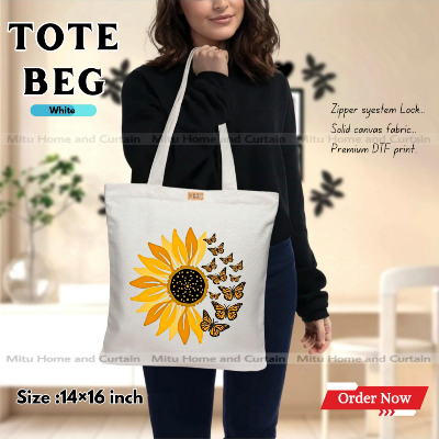 Buy Premium Tote Bag with Zipper Canvas Tote Bag for Women Trendy Shopping Bag / College Bag / University Bag Tote Bag, Canvas Bag with Zipper  at Best Price In Bangladesh