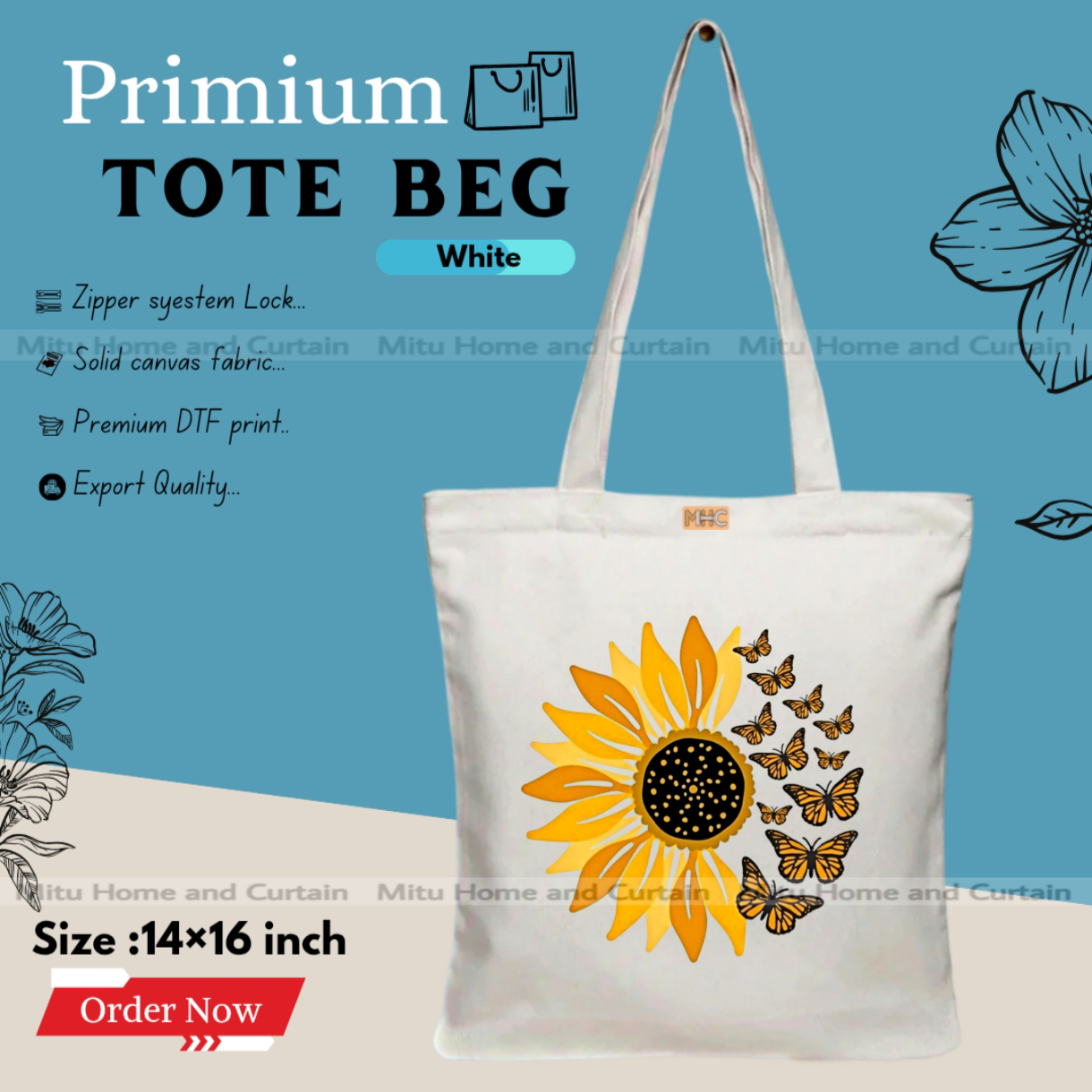 Buy Premium Tote Bag with Zipper Canvas Tote Bag for Women Trendy Shopping Bag / College Bag / University Bag Tote Bag, Canvas Bag with Zipper  at Best Price In Bangladesh