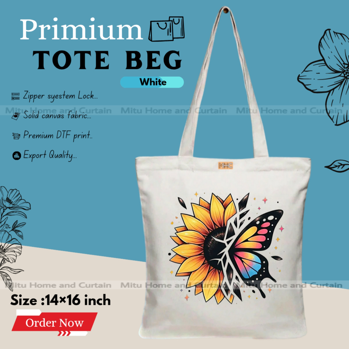 Buy Premium Tote Bag with Zipper Canvas Tote Bag for Women Trendy Shopping Bag / College Bag / University Bag Tote Bag, Canvas Bag with Zipper  at Best Price In Bangladesh