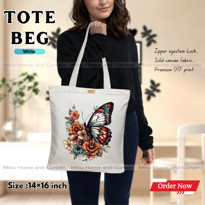 Buy Premium Tote Bag with Zipper Canvas Tote Bag for Women Trendy Shopping Bag / College Bag / University Bag Tote Bag, Canvas Bag with Zipper  at Best Price In Bangladesh