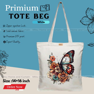 Buy Premium Tote Bag with Zipper Canvas Tote Bag for Women Trendy Shopping Bag / College Bag / University Bag Tote Bag, Canvas Bag with Zipper  at Best Price In Bangladesh