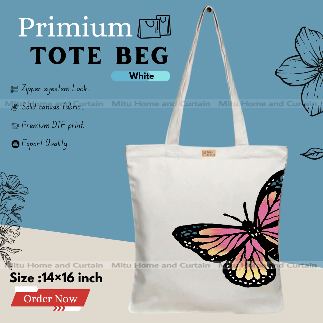 Buy Premium Tote Bag with Zipper Canvas Tote Bag for Women Trendy Shopping Bag / College Bag / University Bag Tote Bag, Canvas Bag with Zipper  at Best Price In Bangladesh