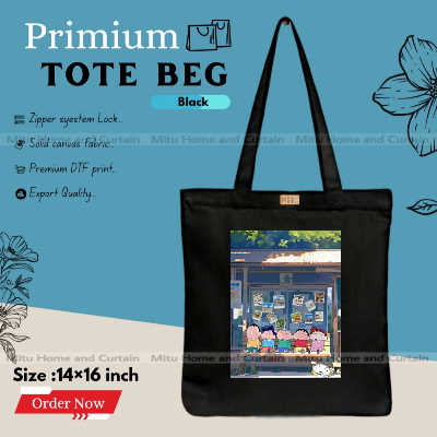 Picture of Premium Tote Bag with Zipper Canvas Tote Bag for Women Trendy Shopping Bag / College Bag / University Bag Tote Bag, Canvas Bag with Zipper 