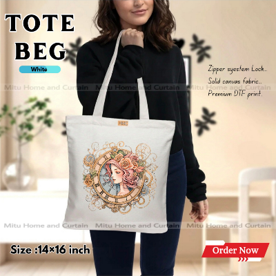 Buy Premium Tote Bag with Zipper Canvas Tote Bag for Women Trendy Shopping Bag / College Bag / University Bag Tote Bag, Canvas Bag with Zipper  at Best Price In Bangladesh