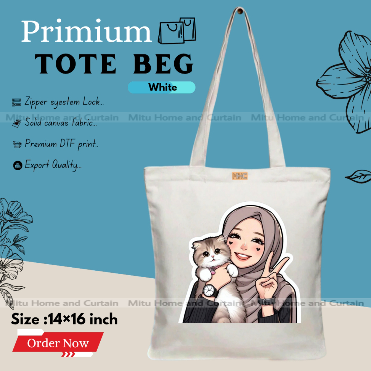 Buy Premium Tote Bag with Zipper Canvas Tote Bag for Women Trendy Shopping Bag / College Bag / University Bag Tote Bag, Canvas Bag with Zipper  at Best Price In Bangladesh