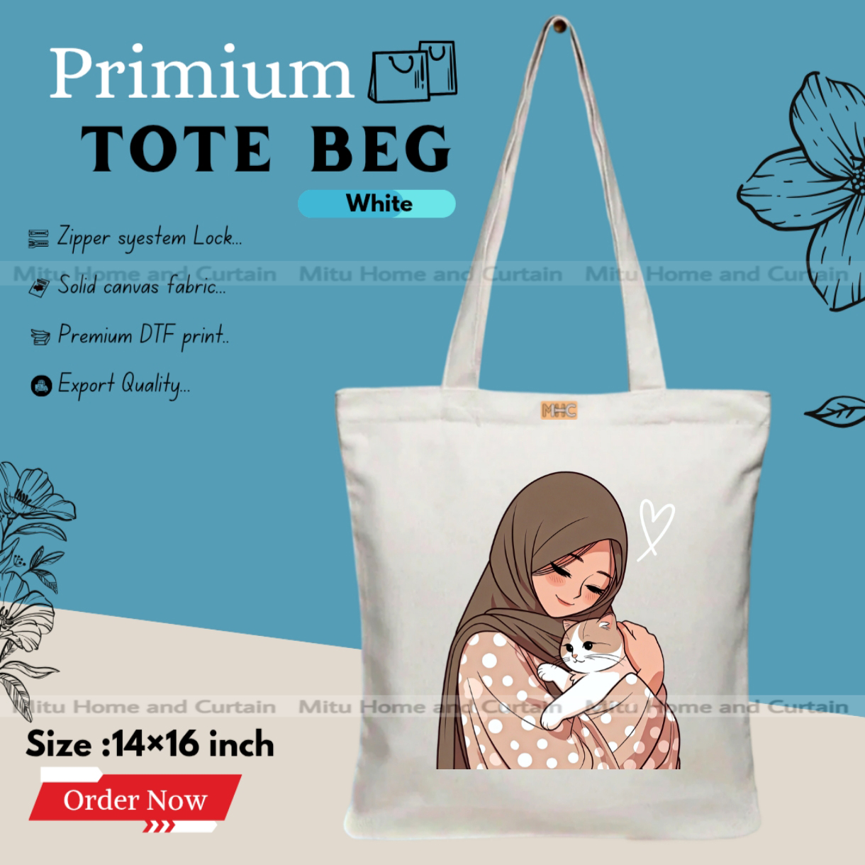 Buy Premium Tote Bag with Zipper Canvas Tote Bag for Women Trendy Shopping Bag / College Bag / University Bag Tote Bag, Canvas Bag with Zipper  at Best Price In Bangladesh