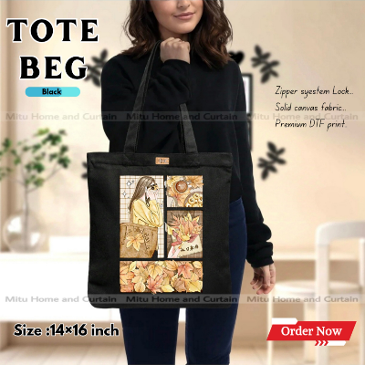 Buy Premium Tote Bag with Zipper Canvas Tote Bag for Women Trendy Shopping Bag / College Bag / University Bag Tote Bag, Canvas Bag with Zipper  at Best Price In Bangladesh