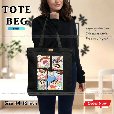 Buy Premium Tote Bag with Zipper Canvas Tote Bag for Women Trendy Shopping Bag / College Bag / University Bag Tote Bag, Canvas Bag with Zipper  at Best Price In Bangladesh