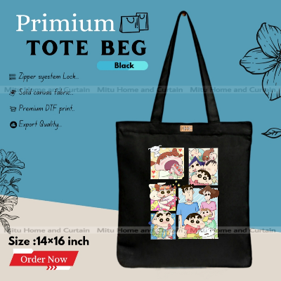 Buy Premium Tote Bag with Zipper Canvas Tote Bag for Women Trendy Shopping Bag / College Bag / University Bag Tote Bag, Canvas Bag with Zipper  at Best Price In Bangladesh