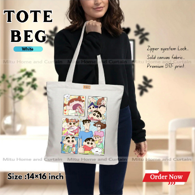 Buy Premium Tote Bag with Zipper Canvas Tote Bag for Women Trendy Shopping Bag / College Bag / University Bag Tote Bag, Canvas Bag with Zipper  at Best Price In Bangladesh