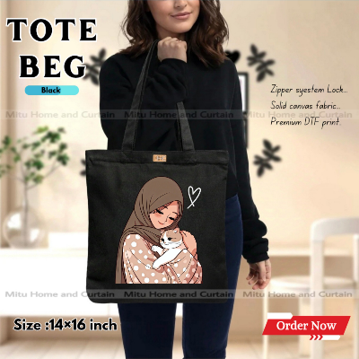 Buy Premium Tote Bag with Zipper Canvas Tote Bag for Women Trendy Shopping Bag / College Bag / University Bag Tote Bag, Canvas Bag with Zipper  at Best Price In Bangladesh