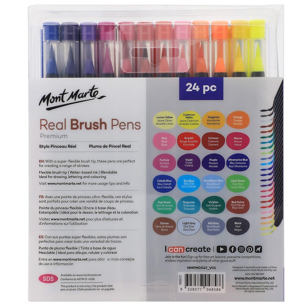 Buy Mont Marte Real Brush Pens 24pc at Best Prices in Bangladesh