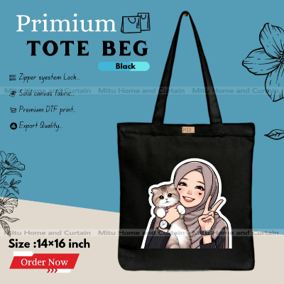 Buy Premium Tote Bag with Zipper Canvas Tote Bag for Women Trendy Shopping Bag / College Bag / University Bag Tote Bag, Canvas Bag with Zipper  at Best Price In Bangladesh