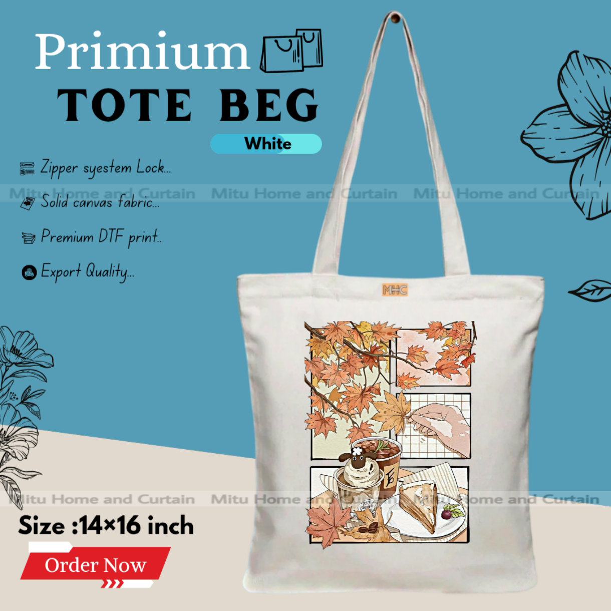 Buy Premium Tote Bag with Zipper Canvas Tote Bag for Women Trendy Shopping Bag / College Bag / University Bag Tote Bag, Canvas Bag with Zipper  at Best Price In Bangladesh