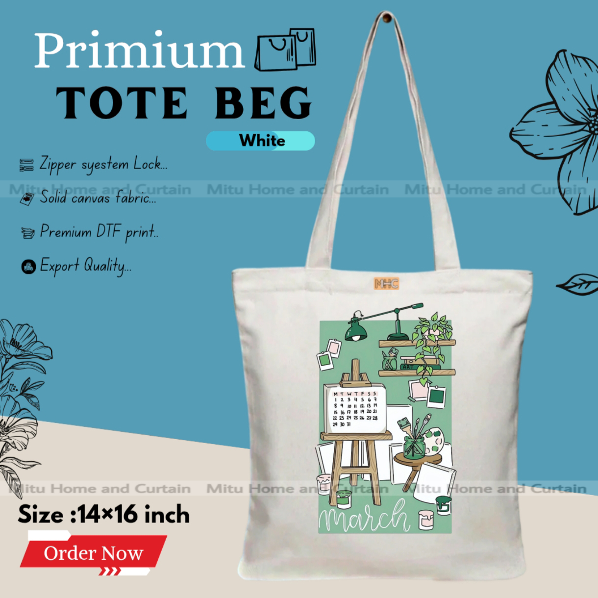 Buy Premium Tote Bag with Zipper Canvas Tote Bag for Women Trendy Shopping Bag / College Bag / University Bag Tote Bag, Canvas Bag with Zipper  at Best Price In Bangladesh