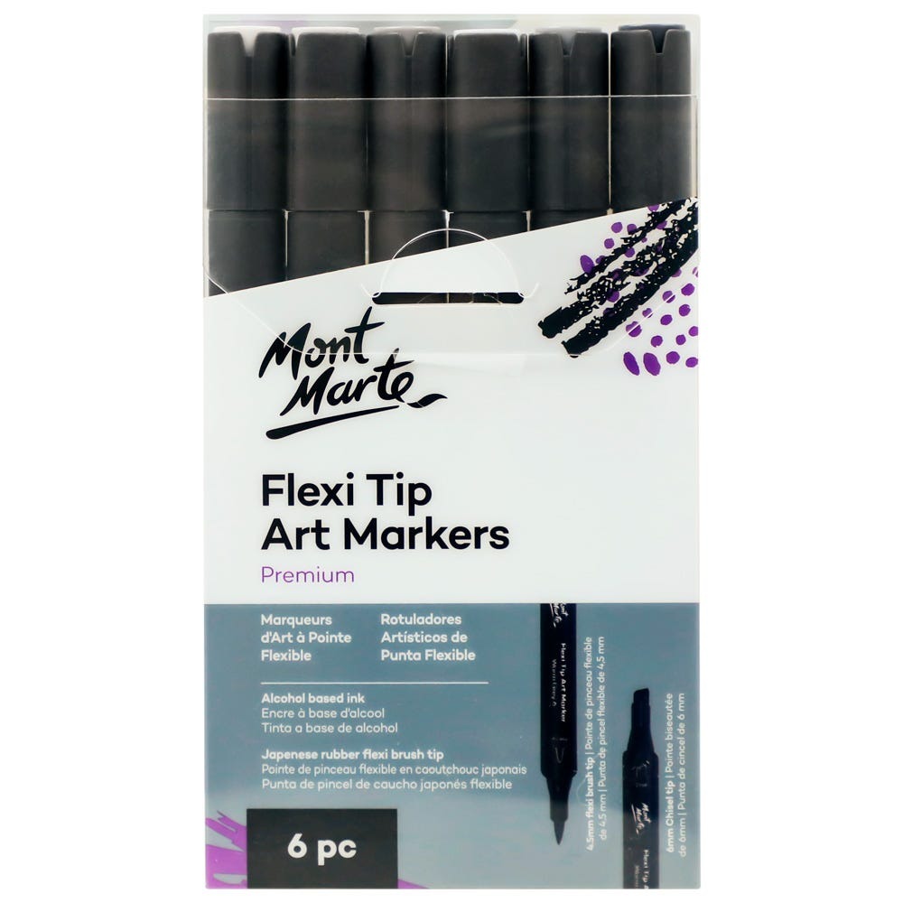 Buy Mont Marte Flexi Tip Alcohol Art Markers 6pc - Grey Tones at Best Prices in Bangladesh