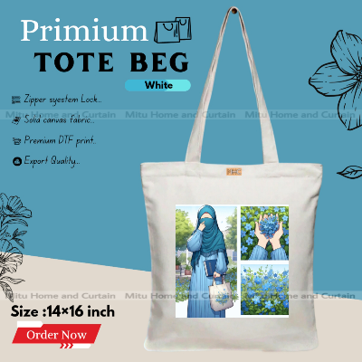 Buy Premium Tote Bag with Zipper Canvas Tote Bag for Women Trendy Shopping Bag / College Bag / University Bag Tote Bag, Canvas Bag with Zipper  at Best Price In Bangladesh