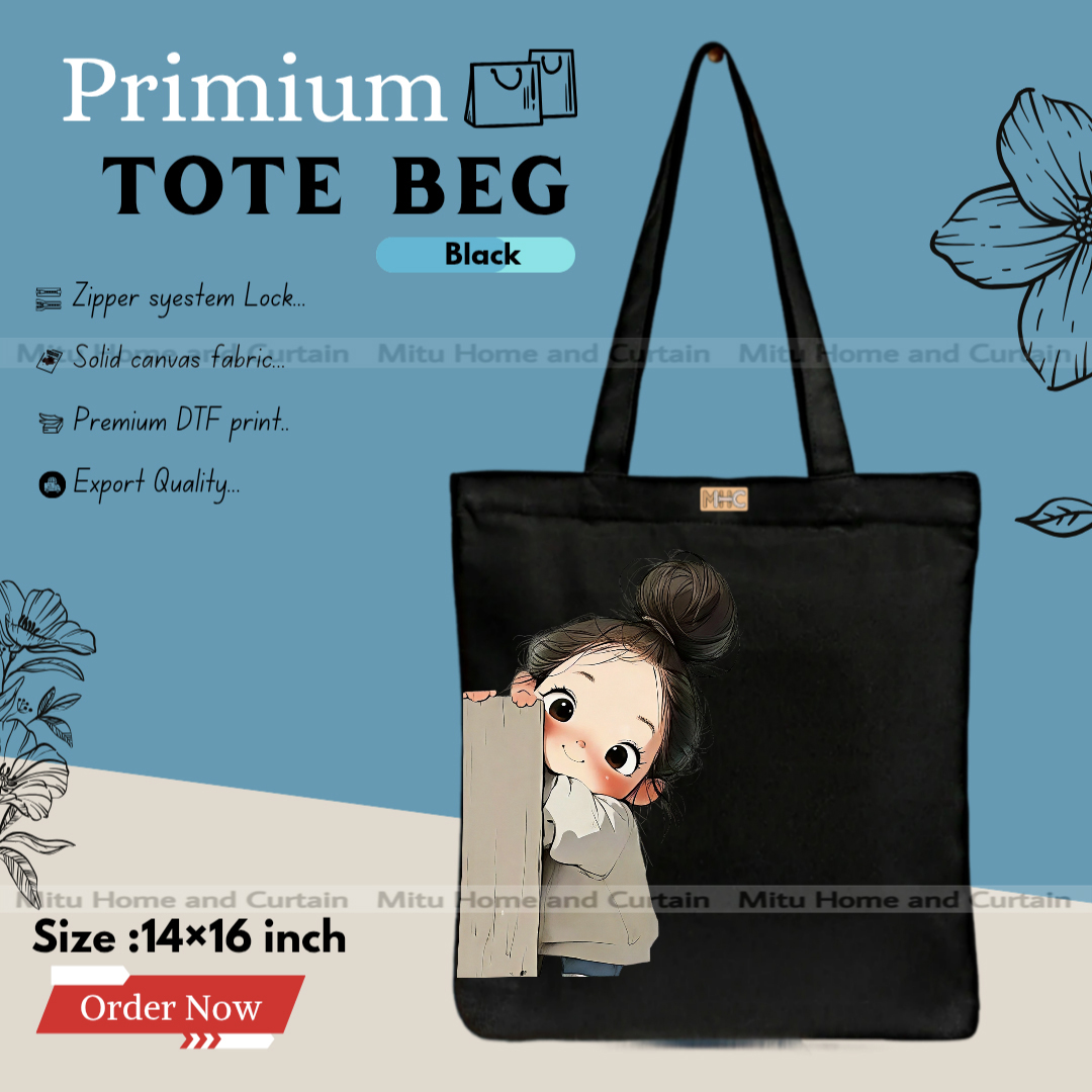 Buy Premium Tote Bag with Zipper Canvas Tote Bag for Women Trendy Shopping Bag / College Bag / University Bag Tote Bag, Canvas Bag with Zipper  at Best Price In Bangladesh