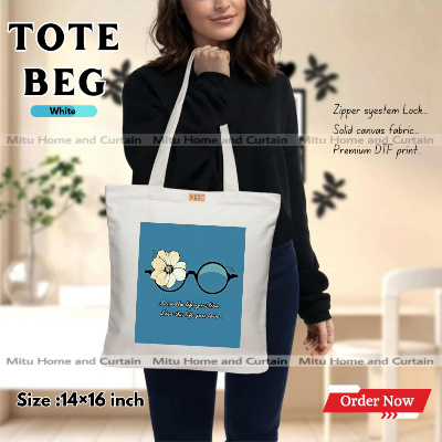 Buy Premium Tote Bag with Zipper Canvas Tote Bag for Women Trendy Shopping Bag / College Bag / University Bag Tote Bag, Canvas Bag with Zipper  at Best Price In Bangladesh