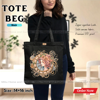 Buy Premium Tote Bag with Zipper Canvas Tote Bag for Women Trendy Shopping Bag / College Bag / University Bag Tote Bag, Canvas Bag with Zipper  at Best Price In Bangladesh
