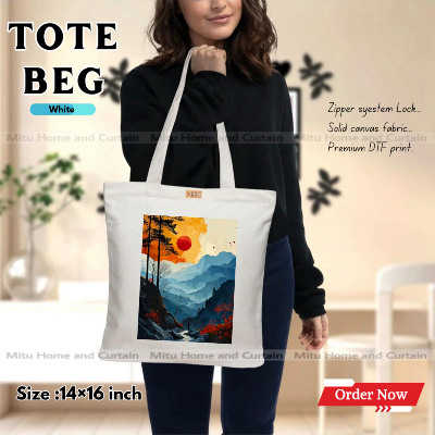Buy Premium Tote Bag with Zipper Canvas Tote Bag for Women Trendy Shopping Bag / College Bag / University Bag Tote Bag, Canvas Bag with Zipper  at Best Price In Bangladesh