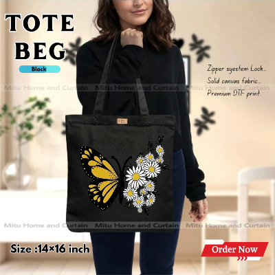 Buy Premium Tote Bag with Zipper Canvas Tote Bag for Women Trendy Shopping Bag / College Bag / University Bag Tote Bag, Canvas Bag with Zipper  at Best Price In Bangladesh