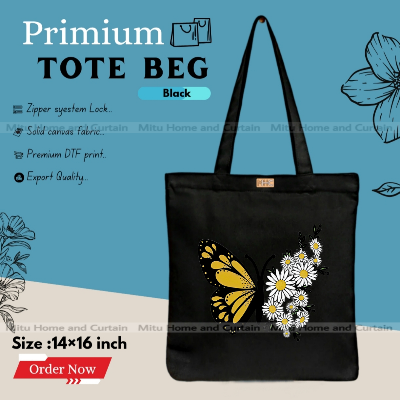 Buy Premium Tote Bag with Zipper Canvas Tote Bag for Women Trendy Shopping Bag / College Bag / University Bag Tote Bag, Canvas Bag with Zipper  at Best Price In Bangladesh