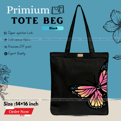 Buy Premium Tote Bag with Zipper Canvas Tote Bag for Women Trendy Shopping Bag / College Bag / University Bag Tote Bag, Canvas Bag with Zipper  at Best Price In Bangladesh