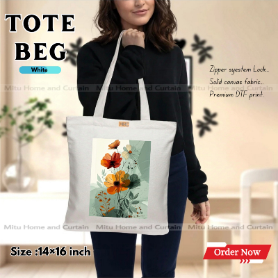 Buy Premium Tote Bag with Zipper Canvas Tote Bag for Women Trendy Shopping Bag / College Bag / University Bag Tote Bag, Canvas Bag with Zipper  at Best Price In Bangladesh