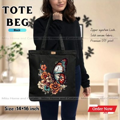 Buy Premium Tote Bag with Zipper Canvas Tote Bag for Women Trendy Shopping Bag / College Bag / University Bag Tote Bag, Canvas Bag with Zipper  at Best Price In Bangladesh