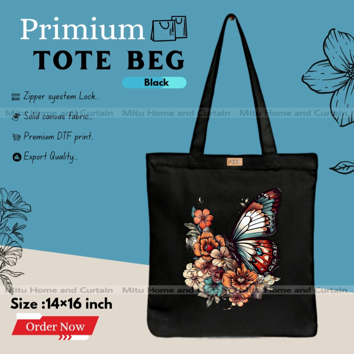 Buy Premium Tote Bag with Zipper Canvas Tote Bag for Women Trendy Shopping Bag / College Bag / University Bag Tote Bag, Canvas Bag with Zipper  at Best Price In Bangladesh