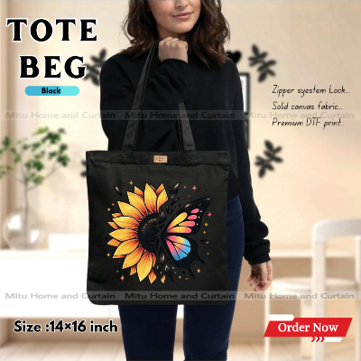 Buy Premium Tote Bag with Zipper Canvas Tote Bag for Women Trendy Shopping Bag / College Bag / University Bag Tote Bag, Canvas Bag with Zipper  at Best Price In Bangladesh