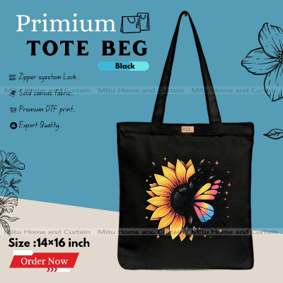 Buy Premium Tote Bag with Zipper Canvas Tote Bag for Women Trendy Shopping Bag / College Bag / University Bag Tote Bag, Canvas Bag with Zipper  at Best Price In Bangladesh