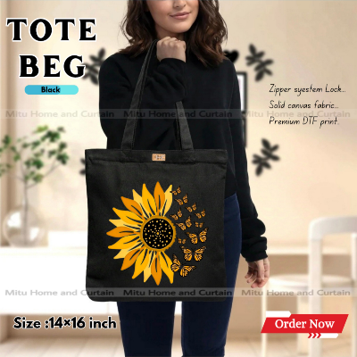 Buy Premium Tote Bag with Zipper Canvas Tote Bag for Women Trendy Shopping Bag / College Bag / University Bag Tote Bag, Canvas Bag with Zipper  at Best Price In Bangladesh