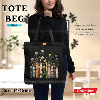 Buy Premium Tote Bag with Zipper Canvas Tote Bag for Women Trendy Shopping Bag / College Bag / University Bag Tote Bag, Canvas Bag with Zipper  at Best Price In Bangladesh