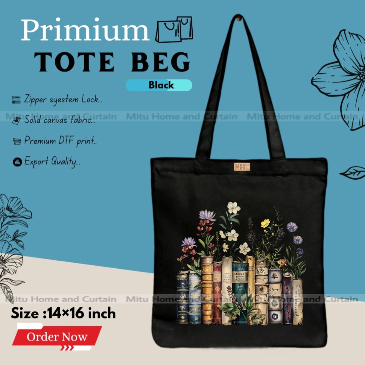 Buy Premium Tote Bag with Zipper Canvas Tote Bag for Women Trendy Shopping Bag / College Bag / University Bag Tote Bag, Canvas Bag with Zipper  at Best Price In Bangladesh